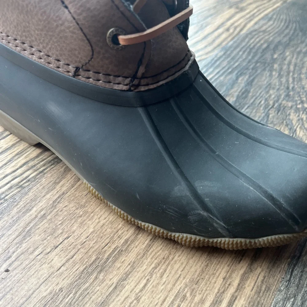 SOLD!! Sperry salt water duck boots size 7 excellent condition mint leather - Picture 4 of 10